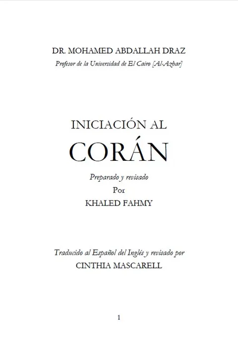 INICIACIÓN AL CORÁN