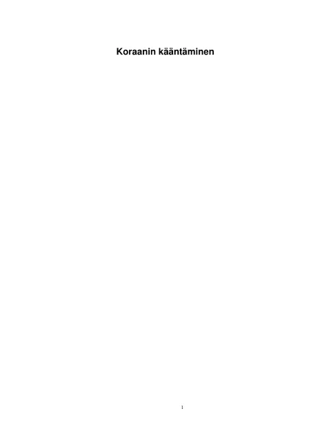 Koraanin kääntäminen